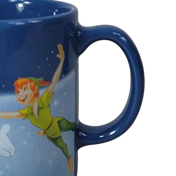 Disney Multi Characters Mug Blue Tinkerbell Grumpy Dopey Dwarfs Mickey Pinnochio - Picture 3 of 10